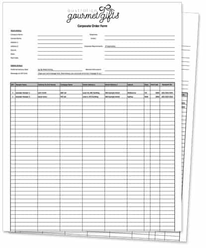 Corporate Hampers Order Form