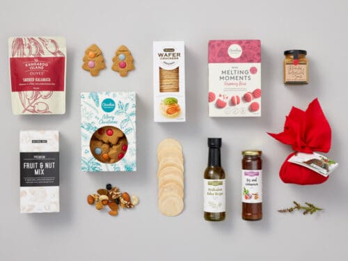 Premium Gourmet Christmas Hamper Flatlay