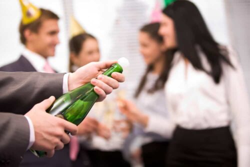 Image of the Office Christmas Party with Champagne